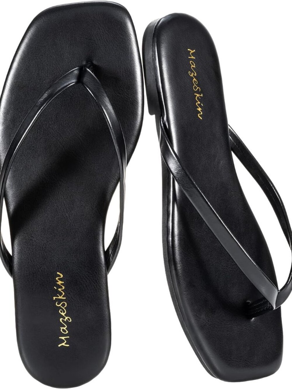 Lightweight Women's Square Toe Flip Flops with Non-Slip Rubber Sole for Summer